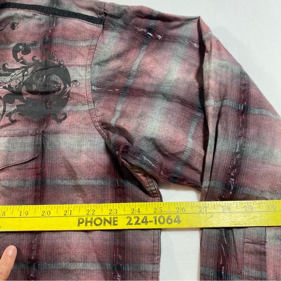 Panhandle Shirt Floral Plaid Men’s XL Western Metal Snap Button Slim long sleeve - Picture 10 of 12